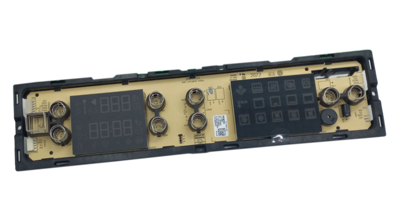 Модуль (плата) с двумя дисплеями для духовки Hotpoint FE8 1351 SH BLG, FE8 1351 DSH IX 893724 (информация на корпусе: 49-01, G:04 B:04, 267480089, информация на плате: 267480041, E56063, PC1398MB04)