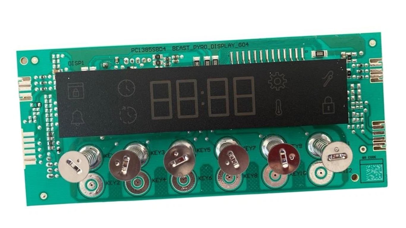 Плата с дисплеем для духового шкафа BEKO HOTPOINT 267480360 (267480307, V01R00, G04-B05, G04, PC1385SB04, E56063, снято с гарантийной техники)