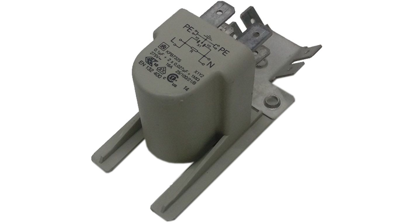 Сетевой фильтр (ФПС) для стиральной машины ARISTON 143383, 065987, 076659 (f3cf72102l, 0,1 МФ, 16А, en132400)