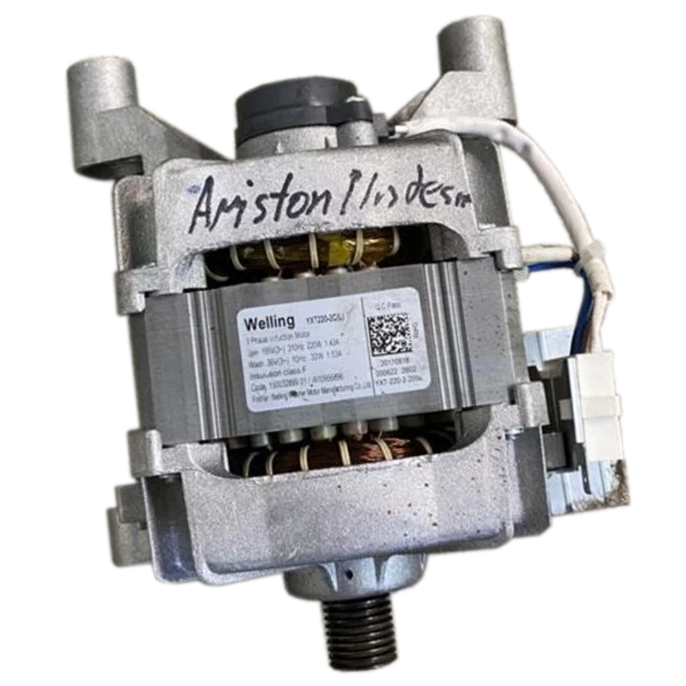 Мотор к стиральной машинке ARISTON (АРИСТОН) 160032899.01 (WELLING YXT220-2C(L) W10956896 4 контакта, под ремень)