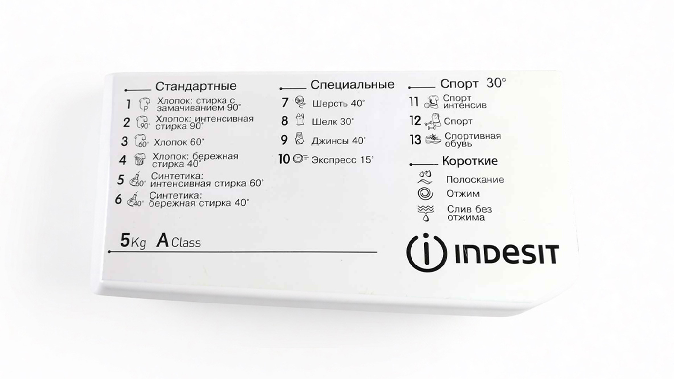 Крышка бункера для стиральной машины Indesit 148039597112 (информация на панели: 148039597, размер панели 217мм/110мм, 105мм, 13программ 5кг)