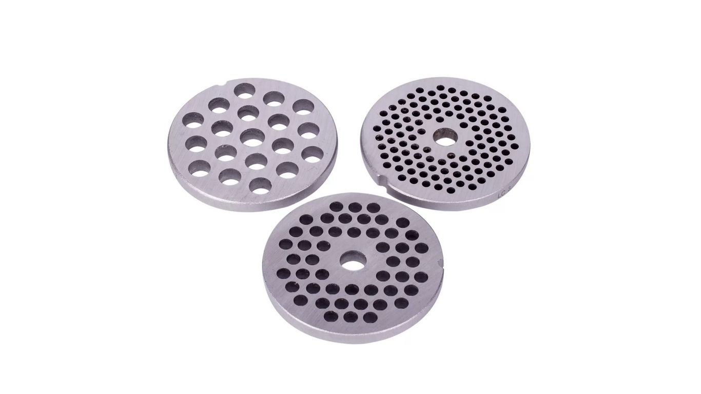 Формовочные диски для фарша к мясорубке Bosch 629852 3шт (D диска - 61,8мм, D отверстий: 3 мм + 4,8 мм + 8 мм)