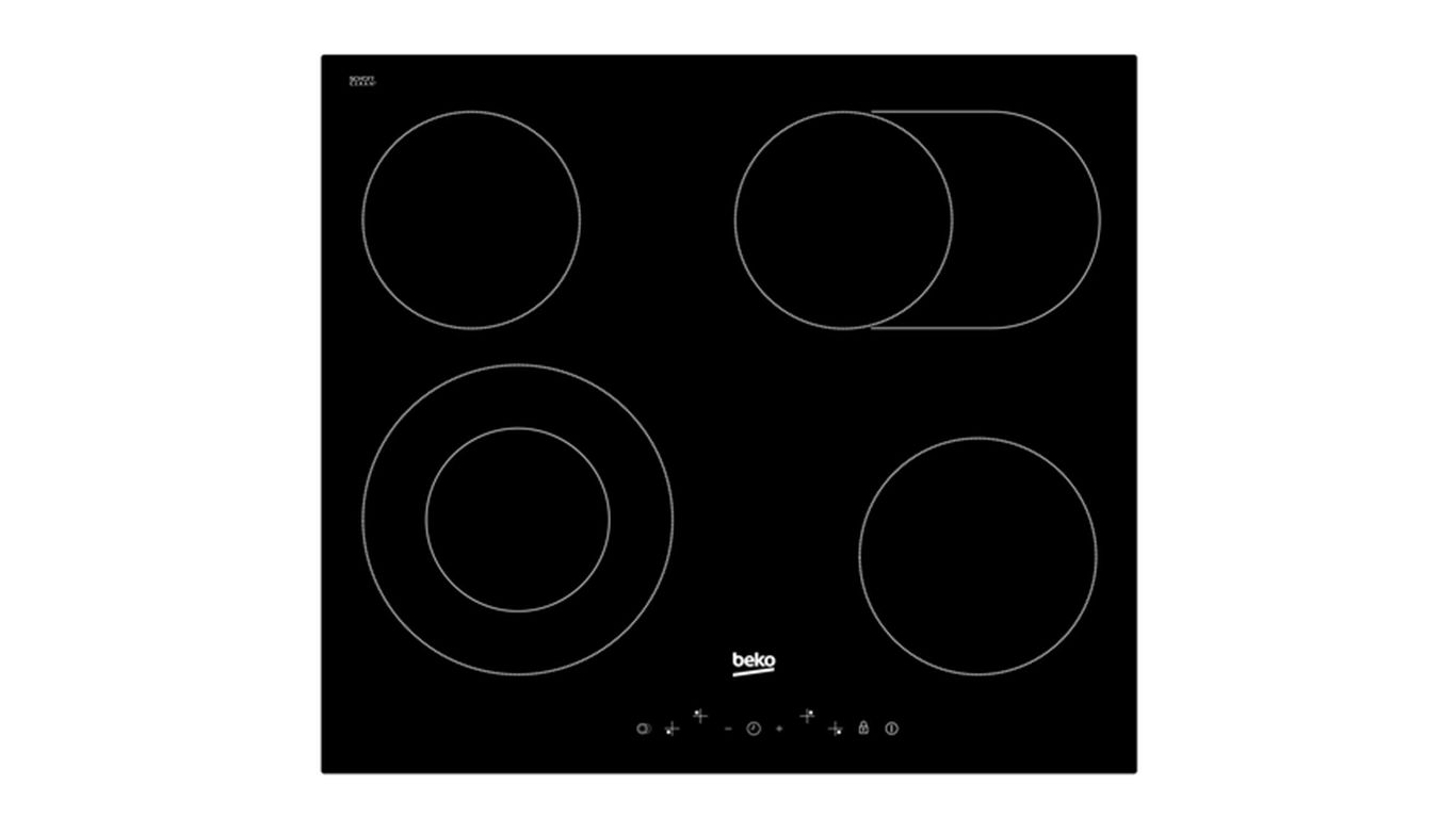 Керамическое стекло от варочной поверхности Beko 190264413 (580х510мм, снято с гарантийной техники)
