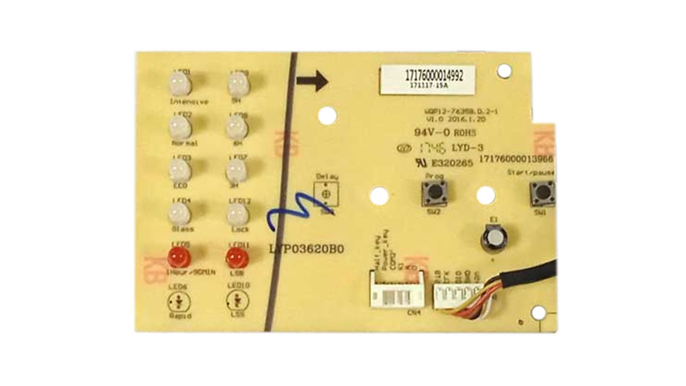 Плата для посудомоечной машины Korting, Galatec WQP12-7635B.D.2-1, 17176000013968 (E320265, LYP03620CO, 17176000013966)