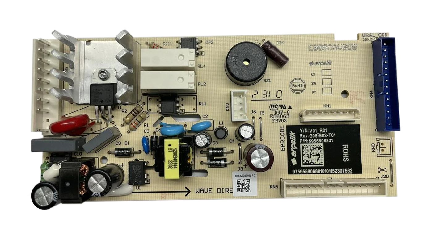 Плата управления для холодильника Beko RCNK400E30ZX RU, B5RCNK4037ZW RU KZ 5955806801 (V01R01, EB0803VS08, E56063)
