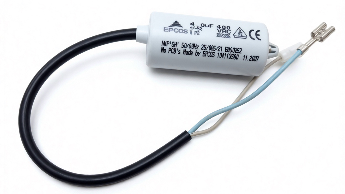 Конденсатор к холодильнику HANSA FK 353.6 DFZVX, FK 353.6 DFZV (4 мкФ, на корпусе: 5855370300)