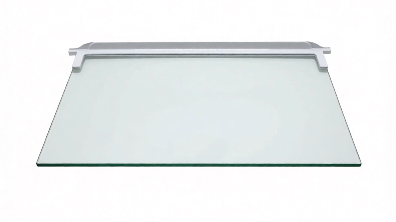 Полка стеклянная (с задней накладкой) для морозильной камеры HOTPOINT HFZ6185W RU KZ, HFZ6185S RU KZ (440,5 x 364 x 6мм)