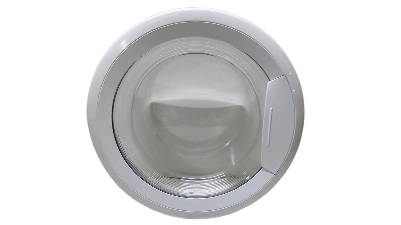 Люк в сборе с петлей для стиральной машины WHIRLPOOL (ВИРПУЛ) 481071423891, 481010604373 (D-425мм, цвет: белый)