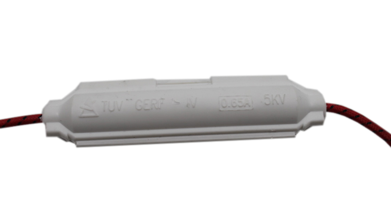 Предохранитель для микроволновки Beko, HOTPOINT 9178062370 (0.65A, 5KV, цвет: белый, размер: 80мм)
